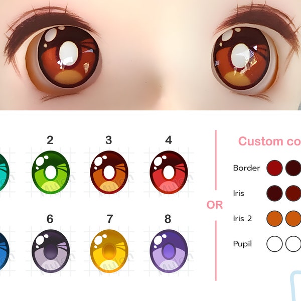 Resin Eyes | Type OF | Made To Order BJD & DD Eye Size 10mm - 24mm Custom Color, Anime Eyeball