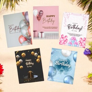 Assortimento di biglietti di compleanno, regalo speciale, biglietti di compleanno scritti a mano, biglietti progettati, biglietti di auguri (confezione da 5), varianti di biglietti di compleanno, biglietto di compleanno fatto a mano