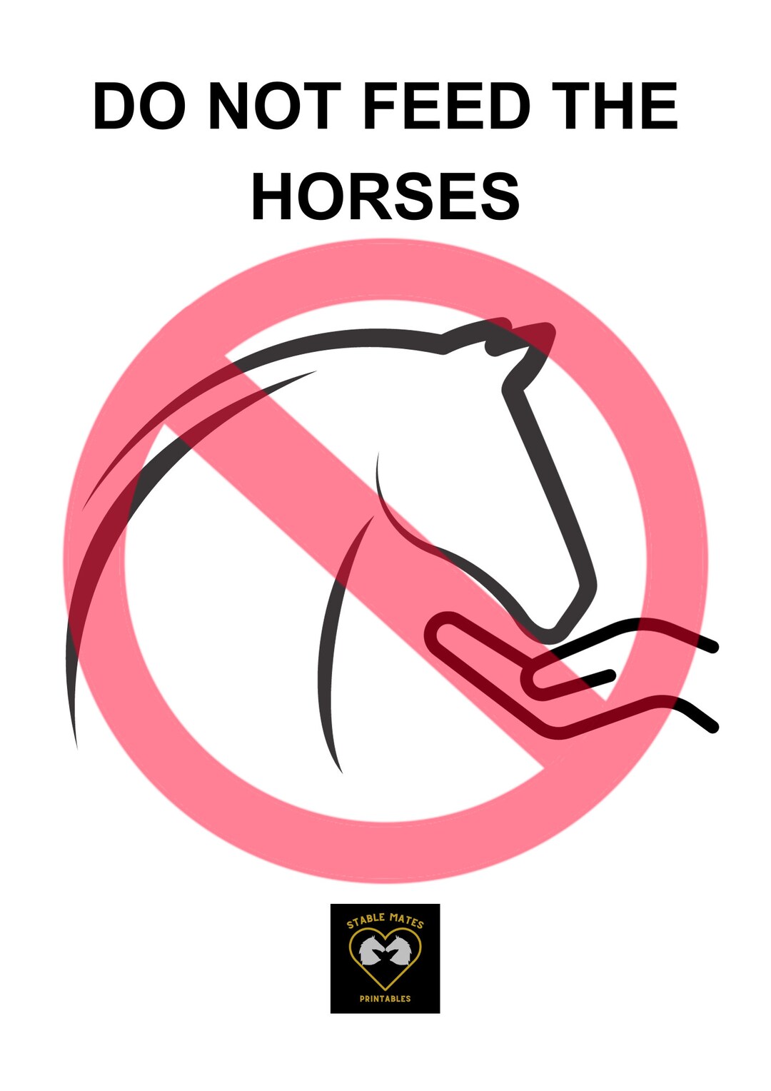 Do Not Feed the Horses Sign A4 Portrait Etsy