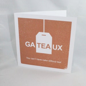 GATEAUX - Tarjeta de cumpleaños de pastel y té