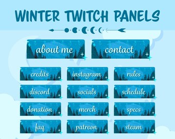 Twitch Panels / 28x Winter Panels / Streamer / Winter / Feiertage / Coozy / Wald / Niedlich / Weihnachten / Ästhetisch