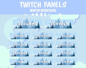 Gemütliches Winterberg-Twitch-Panel-Set – 28 Stream-Panels | Stream-Overlay-Kit | Sofort-Download | Twitch-Streamer-Grafiken