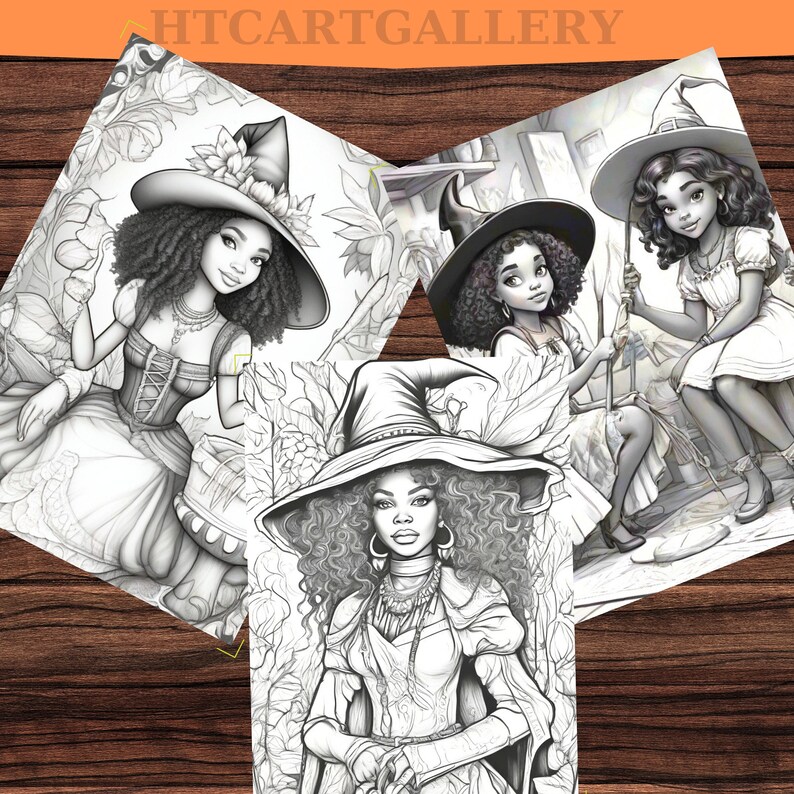 30 Fantasy Black Woman Witch Coloring Books Printable PDF - Etsy
