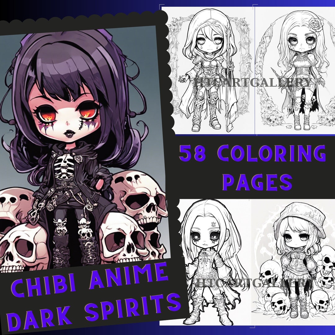 58 Chibi Anime Dark Spirist Coloring Page, Creative Coloring Pages for ...