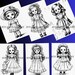 45 Vintage Dolls Coloring Book,page Cute Manga Fantasy Vintage Coloring ...