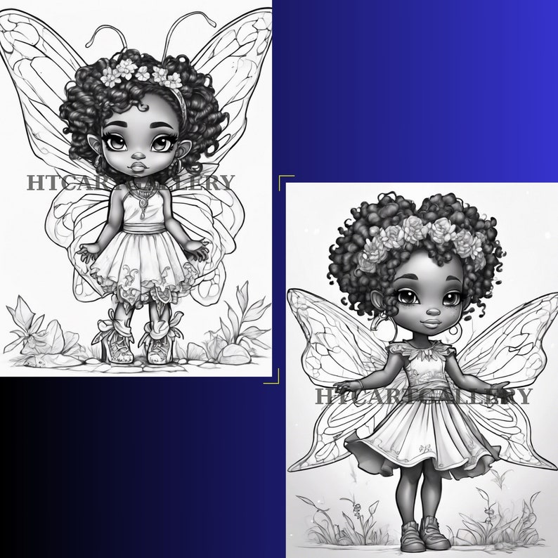 45 Cute Chibi Black Fairy Girls Coloring Pages for Adults and Kids ...