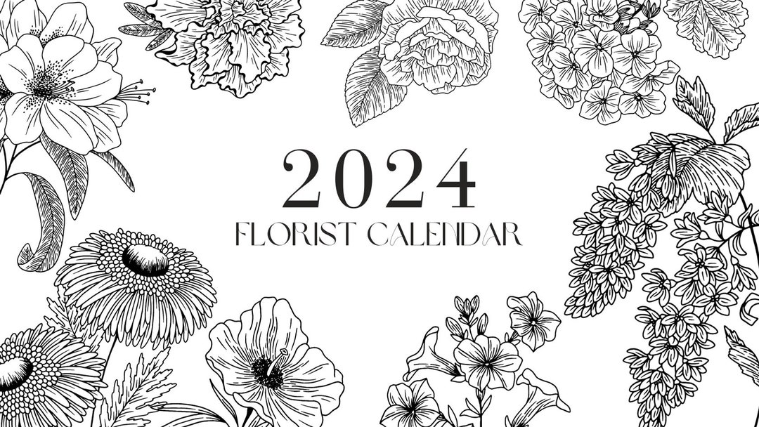 Blooms in Harmony Elegant Flower Calendar 2024 Etsy