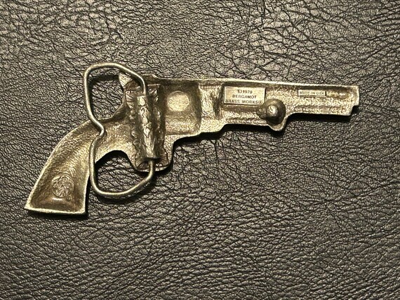 Pistol belt buckle, Bergamot Brass Works 1979 - image 6