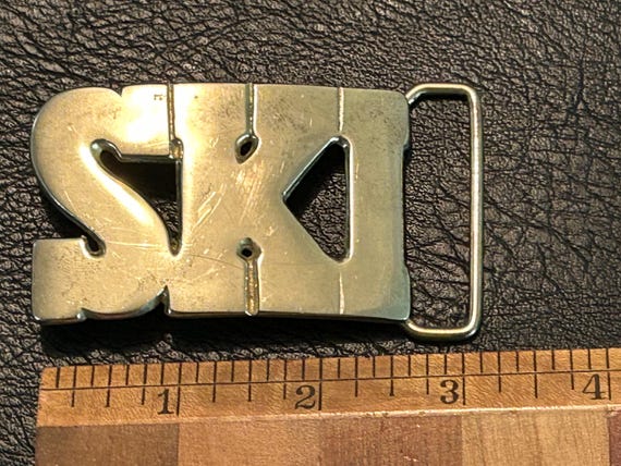 SKI solid brass belt buckle - image 4