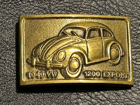 Vintage VW solid Brass Belt Buckle - image 5