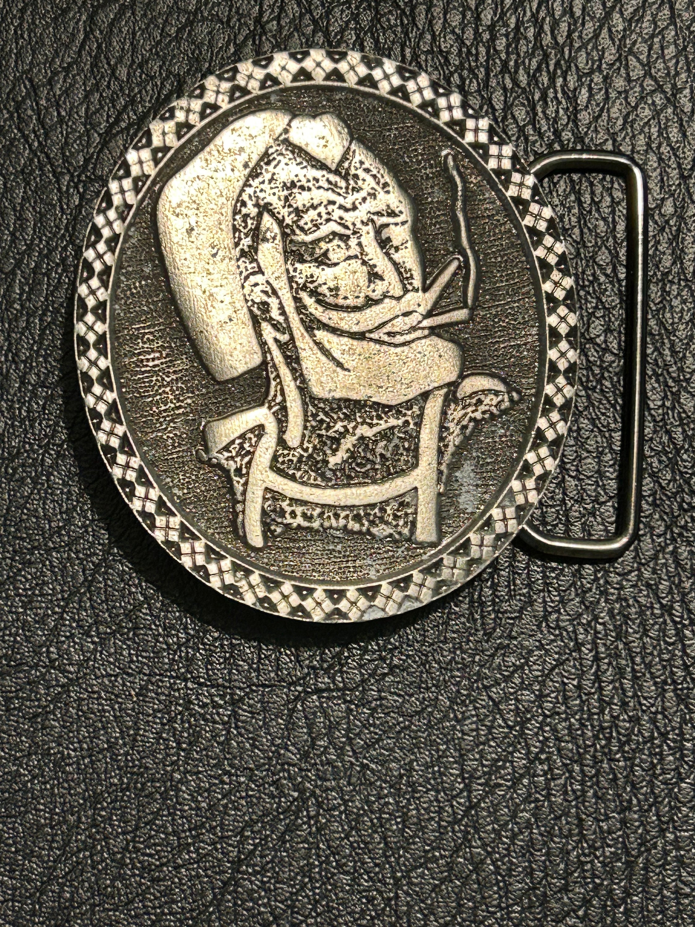 The Zig Zag Man Belt Buckle, 1977, Matusik & Sons, Chicago, USA Etsy