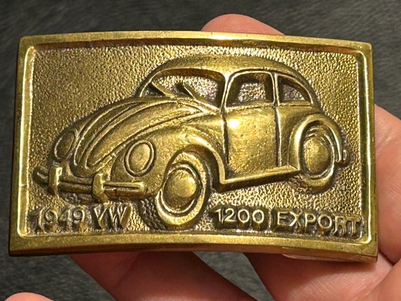 Vintage VW solid Brass Belt Buckle - image 8