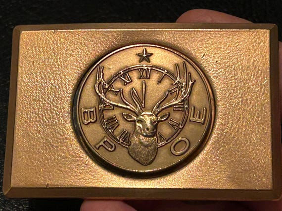 Benevolent and Protective Order of Elks (B.P.O.E.) belt buckle