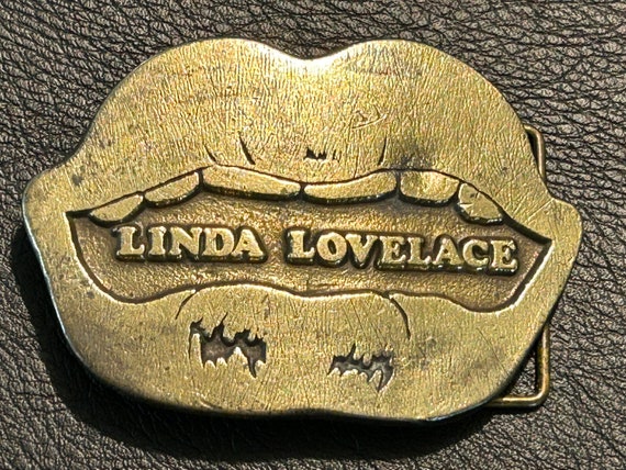 Linda Lovelace "Deep Throat" Belt Buckle, 1970s original, very rare buckle View 3