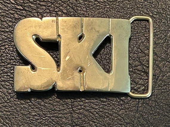 SKI solid brass belt buckle - image 2