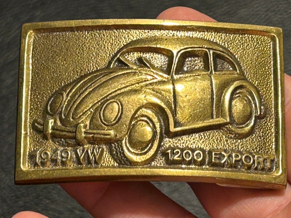 Vintage VW solid Brass Belt Buckle - image 2