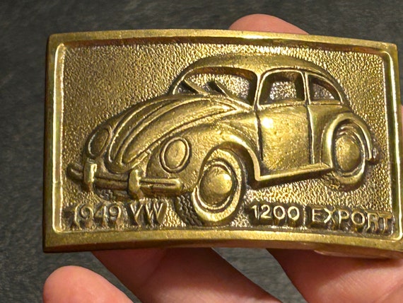 Vintage VW solid Brass Belt Buckle - image 1