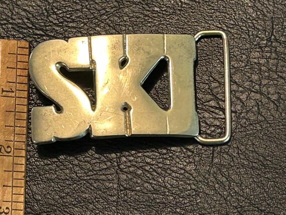 SKI solid brass belt buckle - image 3