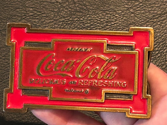 Drink Coca-Cola Belt Buckle, 1975 Bergamot, The Coca-Cola Company