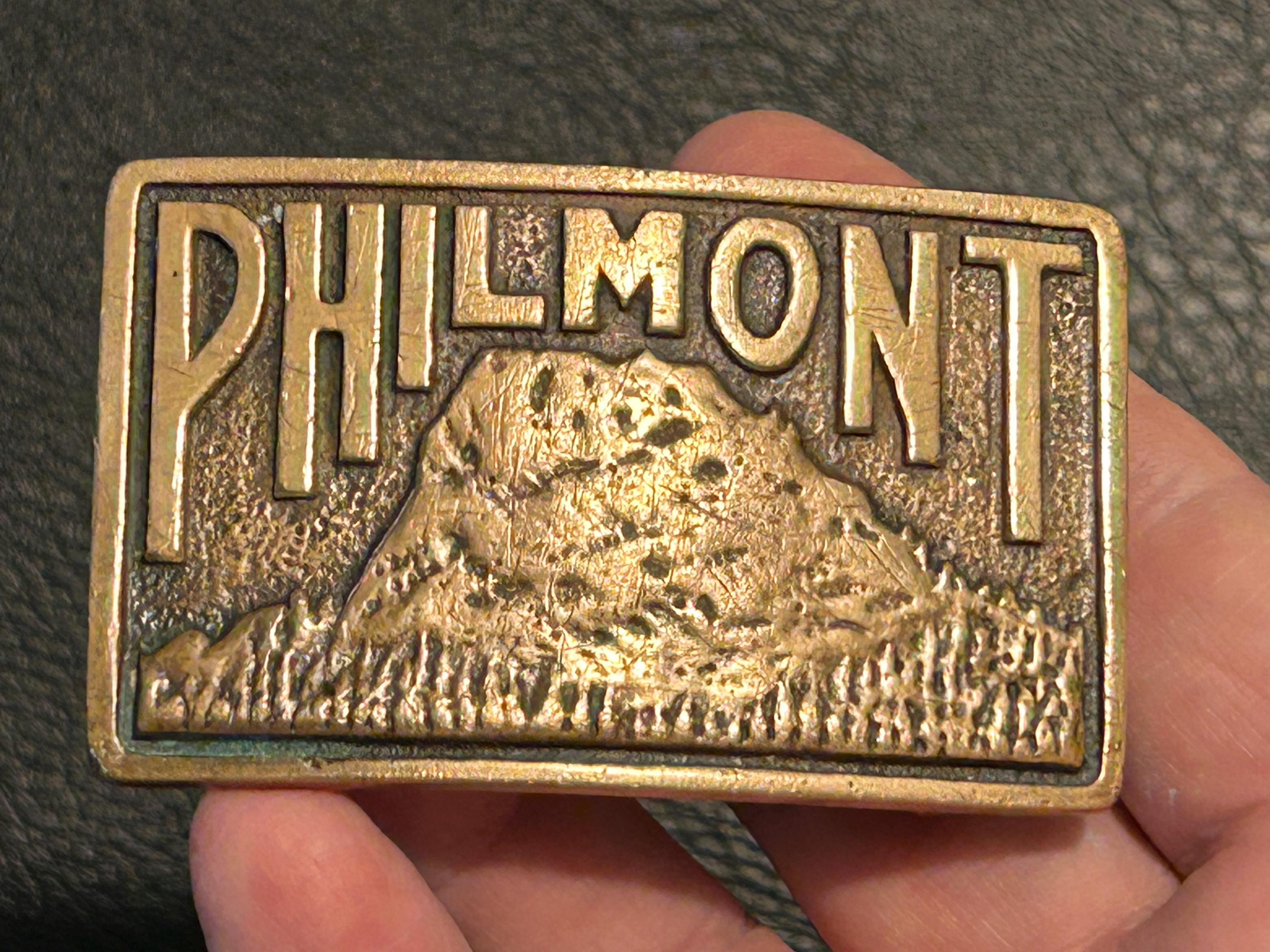 Philmont Cimarron N. M. Tooled Western Style Belt Brass Belt Buckle Size 36 3 main image 3