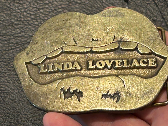 Linda Lovelace "Deep Throat" Belt Buckle, 1970s original, very rare buckle View 2