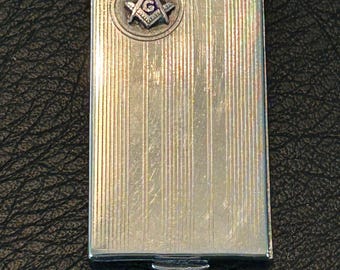 Vintage Art Deco silver plated Masonic case by Smart Bros, case or pendant