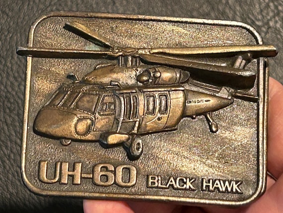 1983 UH-60 Black Hawk Belt Buckle, by the Buckle Conn… - Gem