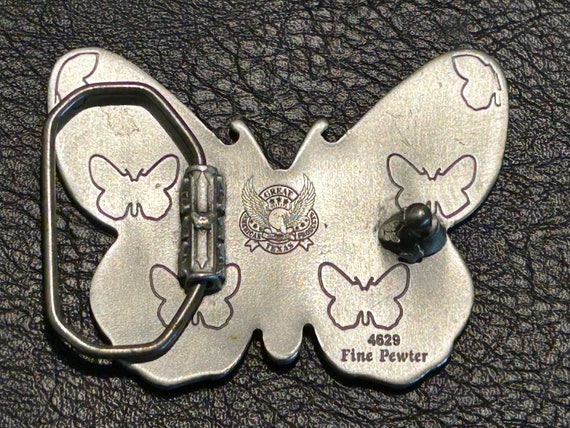 Butterfly Belt Buckle, Purple and lavender enamel… - image 8