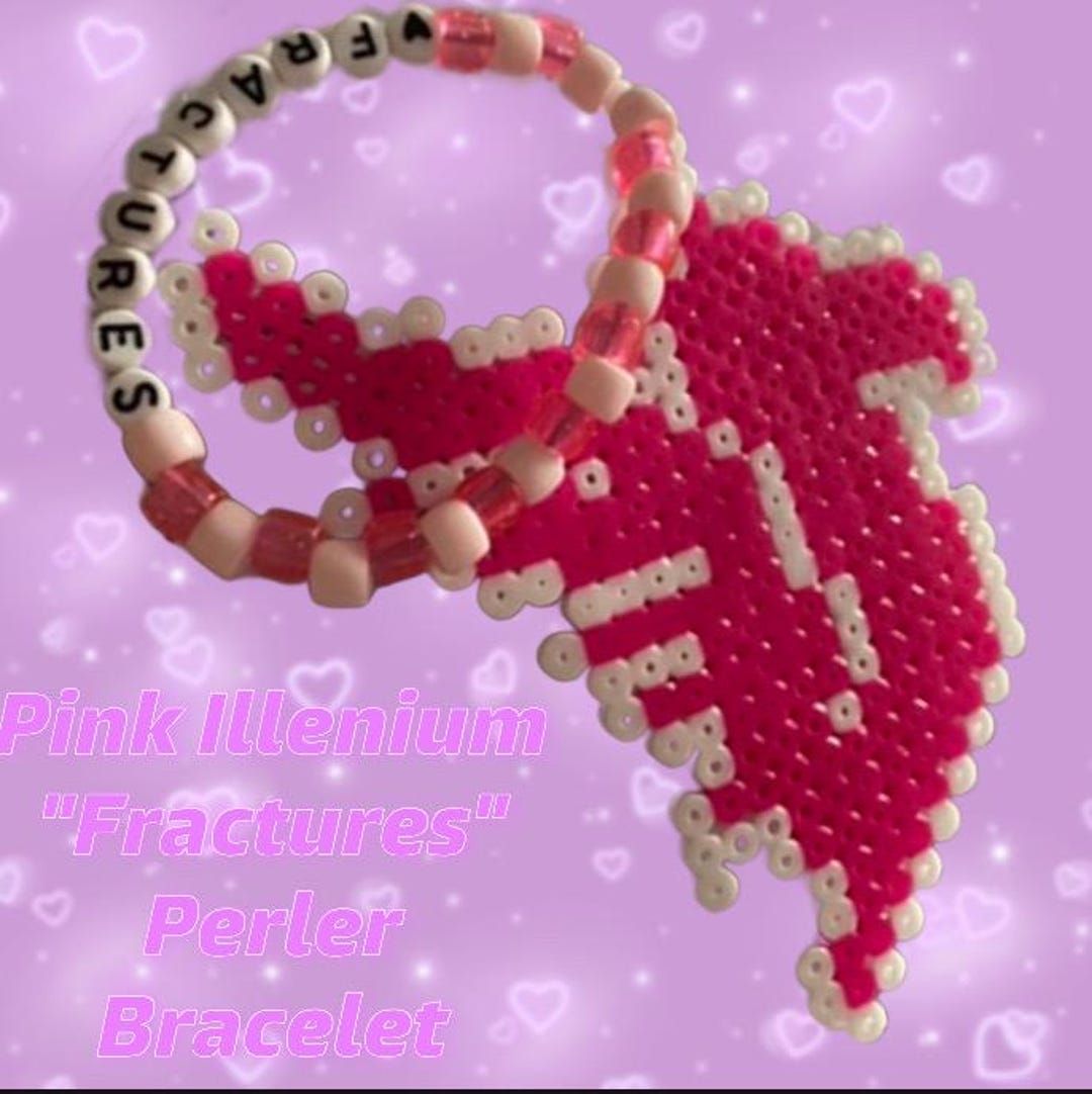 Pink Illenium “fractures” Rave Perler Kandi Bracelet - EDM Rave ...