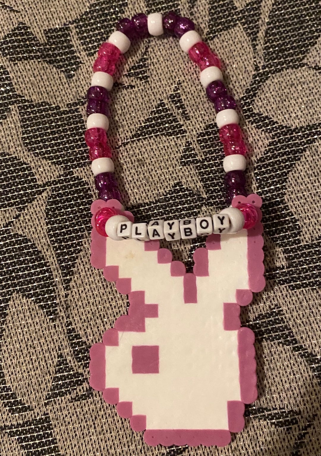 Playboy Bunny Pony Bead Perler Kandi Bracelet Etsy