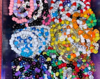 50 Custom Kandi Bracelets - Rave Accessories - PLUR EDM RAVE - Rave Bracelet - Rave Candy - Rave Gear - rave outfit - festival - cute - pink