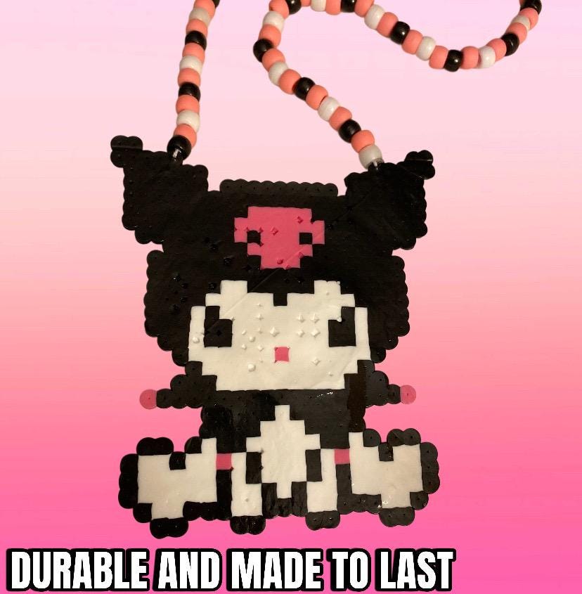 Kuromi Rave Kandi Necklace - Kuromi Perler - EDM Festival Wear