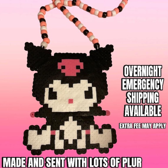 ❤kuromikeさま❤NoteMakingEnergy❤ Kuromi Rave Kandi Necklace - Kuromi Perler - EDM Festival