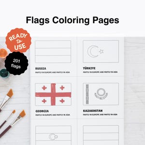 Flags Coloring Pages for Kids | Flags Around the World Coloring | Printable Educational Coloring Book, for Homeschooling & Classroom Use