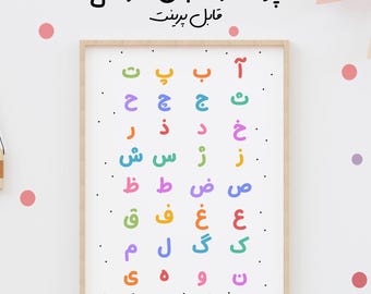 Persisches Lernposter für Alphabet | Poster für das Persische Alphabet | Farsi Poster | Sofortiger Download & zum Ausdrucken