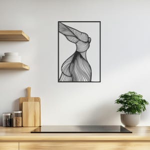 Minimalist Female Body Metal Wall Art, Abstract Metal Woman Figure, Modern Home Decor, Bedroom Accent, Unique Gift Idea, Metal Wall Decor