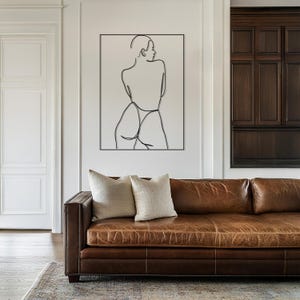 Female Line Art Metal Wall Decor, Minimalist Body Silhouette Sculpture, Modern Woman Figure Wall Art, Wall Art, Elegant Gift For Art Lover