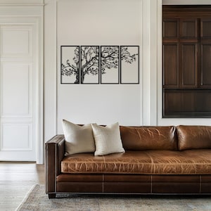 Tree of Life 4 Panels Metal Wall Art, Branch Metal Wall Decor, Tree Metal Wall Art, Large Wall Art, Living Room Wall Art, Housewarming Gift