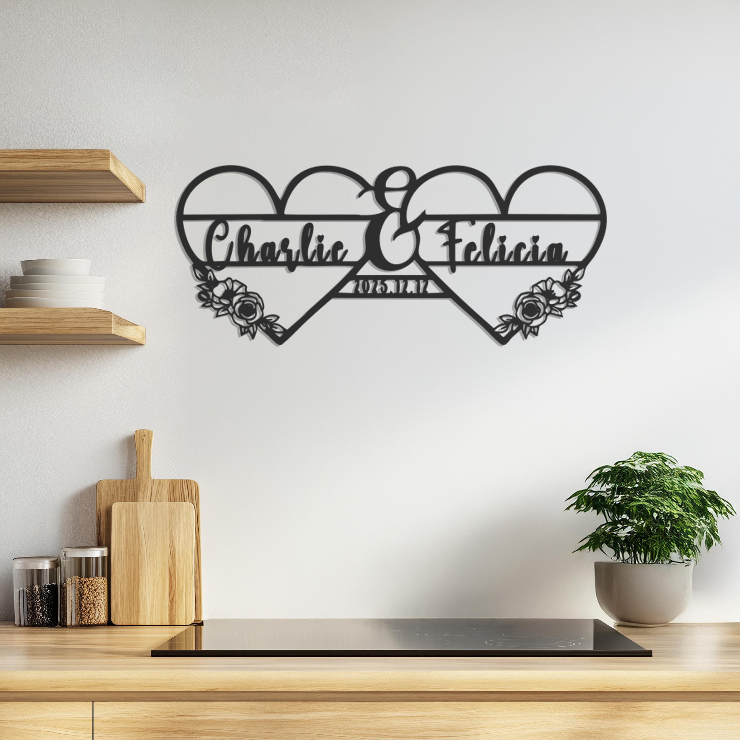Personalized Metal Wall Art, Custom Couples Name and Date Sign ...