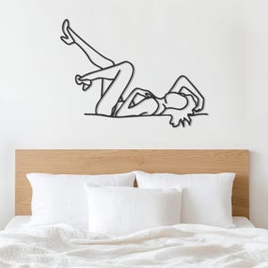 Sexy Woman Metal Wall Art, Female Line Art Silhouette, Modern Bedroom Wall Decor, Minimalist Body Figure, Metal Wall Art Decor, Gift For Her