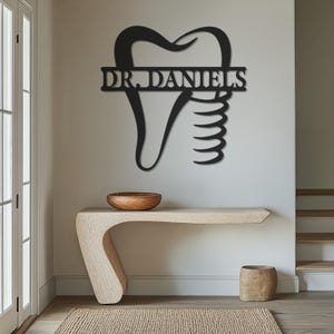 Custom Dentist Office Metal Sign, Personalized Dental Clinic Wall Decor, Tooth Logo Sign, Modern Dentist Entrance Plaque, Dental Office Art