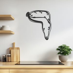 Melting Clock Metal Wall Art, Surreal Wall Decor for Modern Homes, Minimalist Metal Wall Hanging, Artistic Home Decor, Unique Gift Idea
