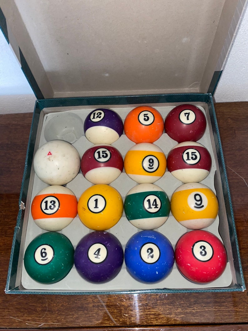 Rustic Pool Balls Vintage Colored Pool Ball Set: Collectible Billiard Game Balls - Etsy