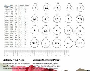 Ring Size Chart Printable Ring Sizer Ring Size Guide Printable Ring
