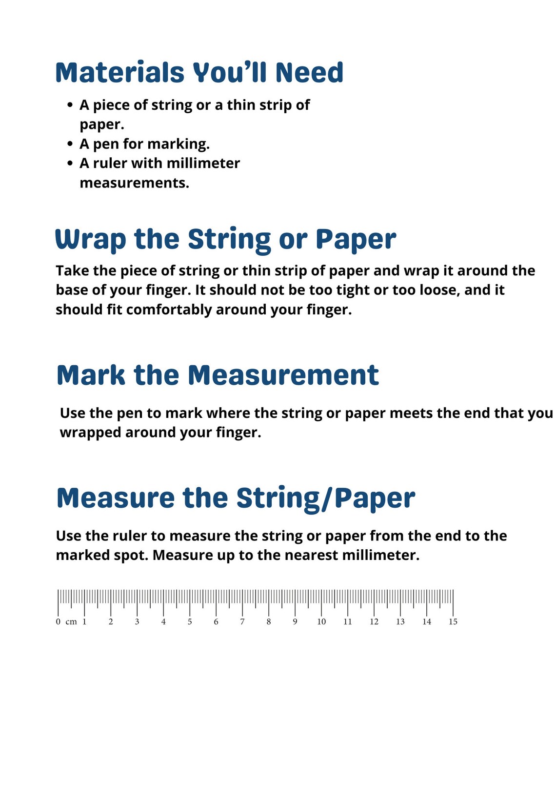 Ring Size Chart Printable Ring Sizer, Ring Size Guide, Printable Ring ...