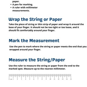 Ring Size Chart Printable Ring Sizer, Ring Size Guide, Printable Ring ...