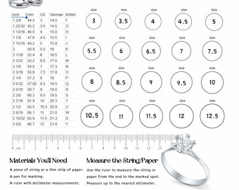 Ring Size Chart printable Ring sizer, ring size guide, printable ring sizer, ring sizer tool, ring size finder, ring rize, ring sizing tool