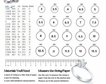 Ring Size Chart printable Ring sizer, ring size guide, printable ring sizer, ring sizer tool, ring size finder, ring rize, ring sizing tool