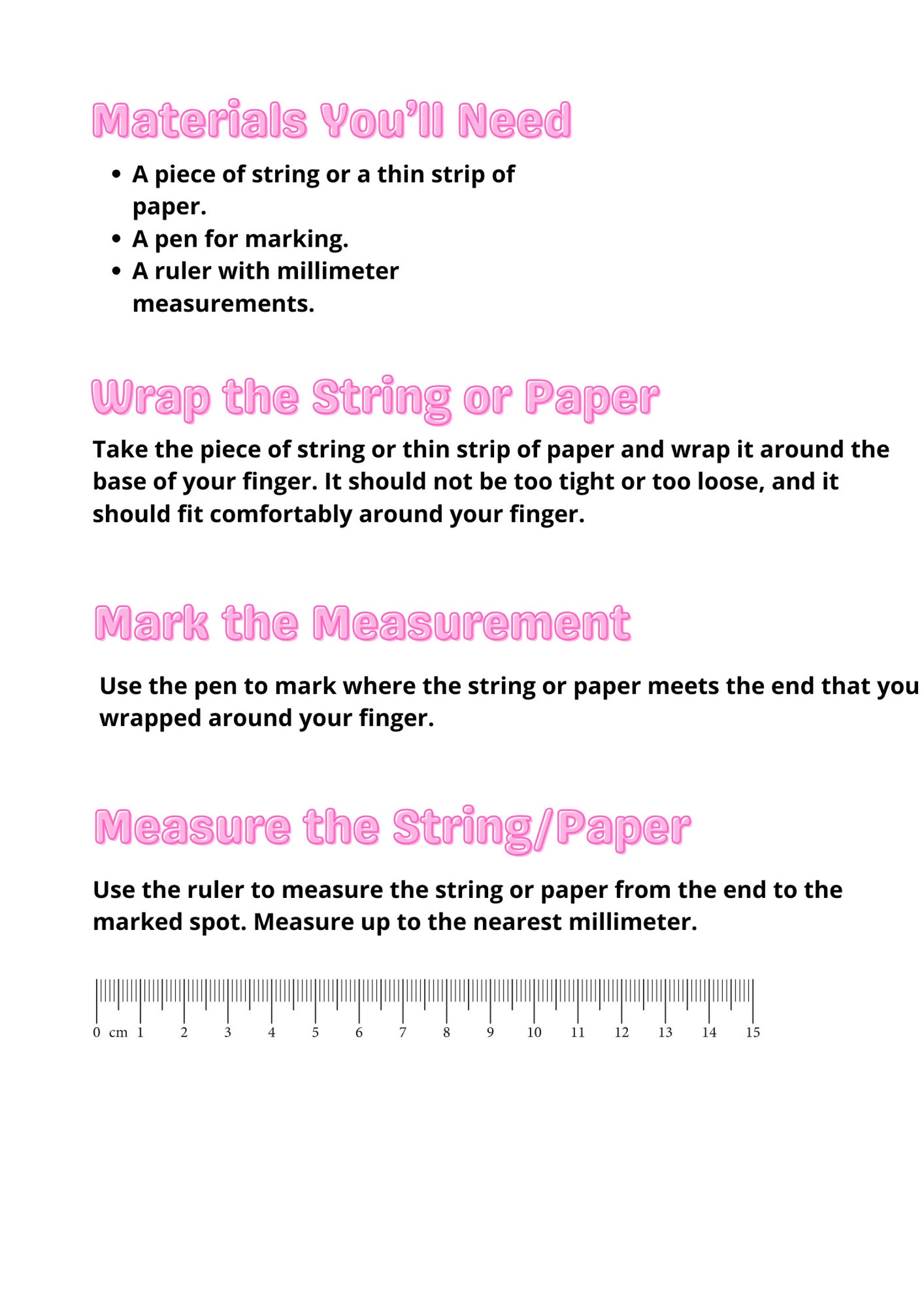 Ring Size Chart Printable Ring Sizer, Ring Size Guide, Printable Ring ...