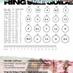 Ring Size Chart Printable Ring Sizer, Ring Size Guide, Printable Ring ...